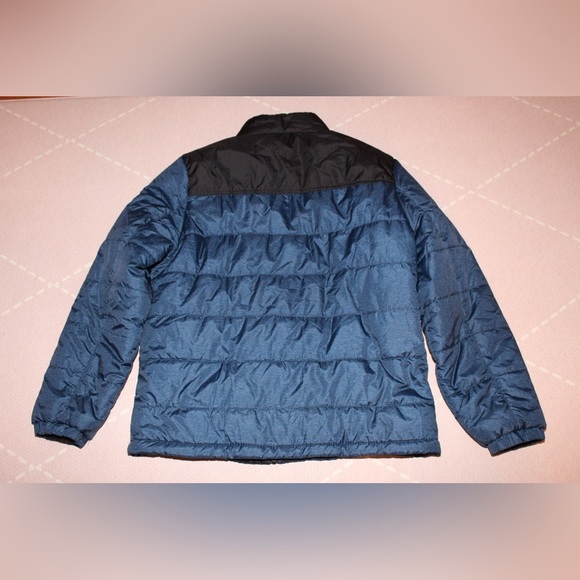ZEROXPOSUR Men’s Large Jacket Winter Coat Flex Puffer Quilted Denim Blue Black - Picture 2 of 4